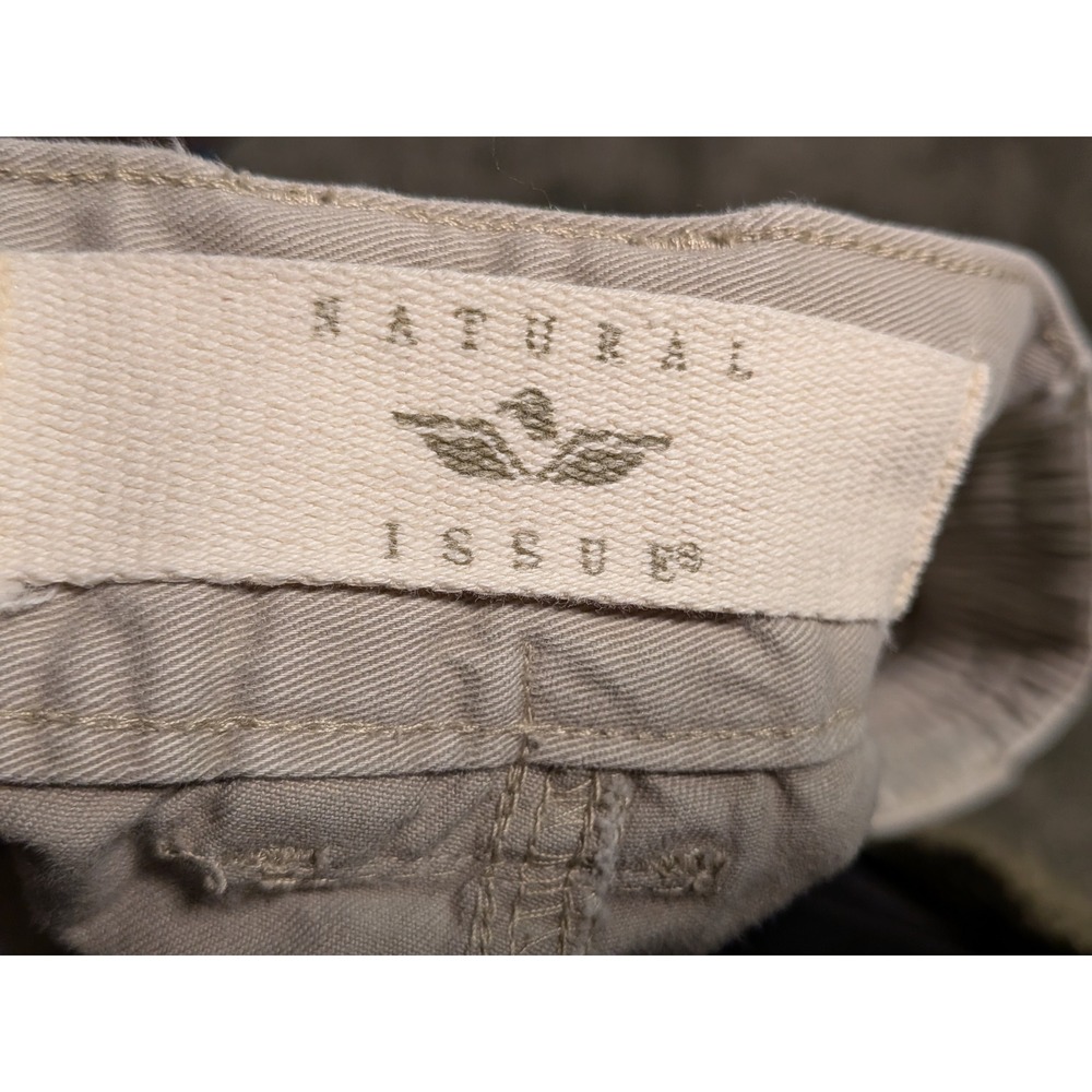 Natural Issue Mens Tan Khaki Cargo Shorts Size 30 Elastic Waist Cotton Twill - Picture 4 of 8